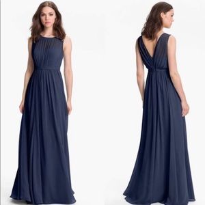 Jenny Yoo Vivienne Pleated Chiffon Gown